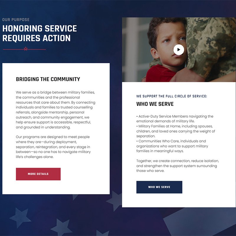 Operation Honor & Aid Website Design